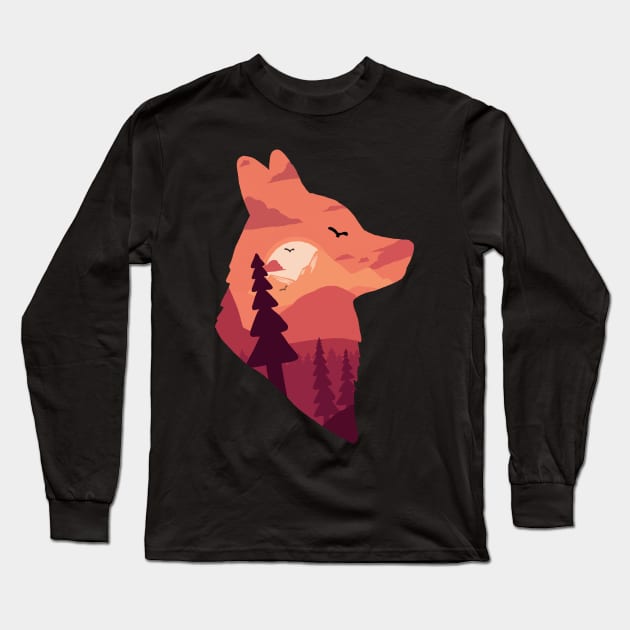 Wolf Long Sleeve T-Shirt by mohamedayman1